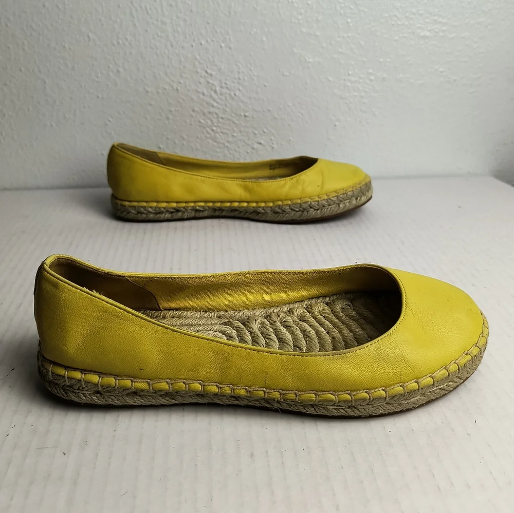 Cole Haan Aimee 6B Yellow Ballet Espadrille Flat Shoes Boho Chic